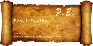 Prokl Etelka névjegykártya